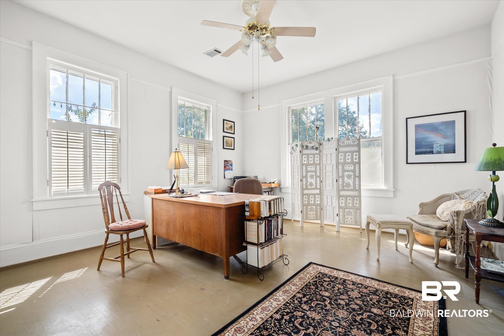 12 Lebaron Street Mobile, AL 36602 - Photo 22 of 37 Home office with a healthy amount of sunlight and ceiling fan