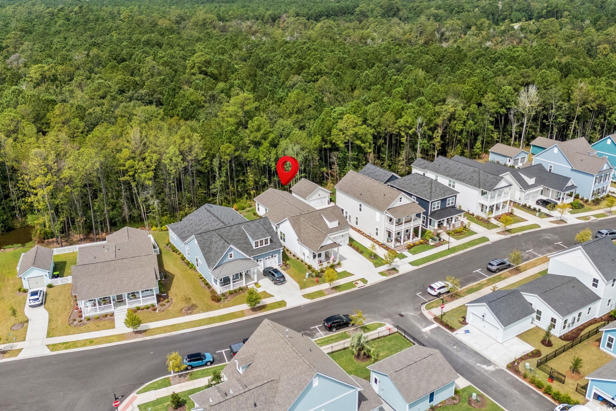 477 Ayrhill Loop Myrtle Beach, SC 29588 - Photo 29 of 39 Aerial view of residential area featuring a forest