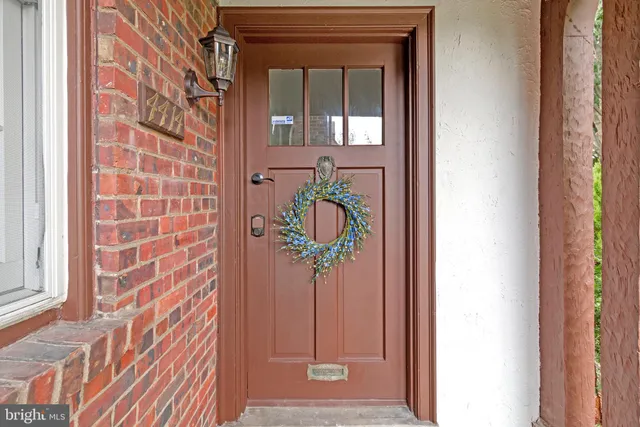 a door with a glass door