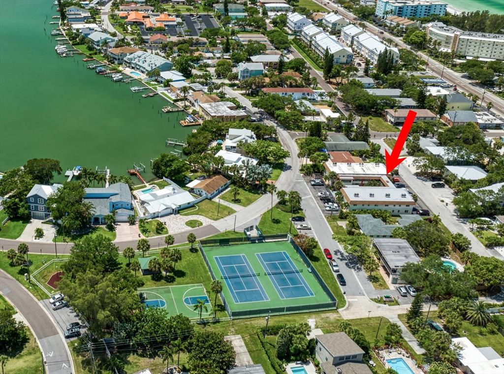 2704 2nd Street, Unit 14 Indian Rocks Beach, FL 33785 - Photo 17 of 21 an aerial view of residential houses with outdoor space and street view