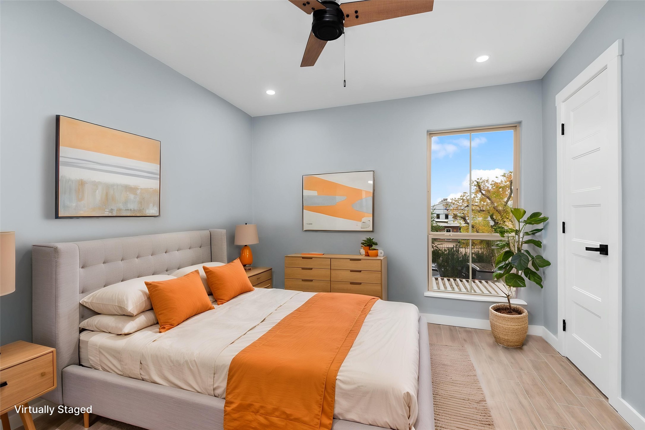 5000 Milwee Street, Unit 54 Houston, TX 77092 - Photo 18 of 25 A vibrant and versatile second bedroom — guest room, home office, or whatever your lifestyle demands. Virtually staged.