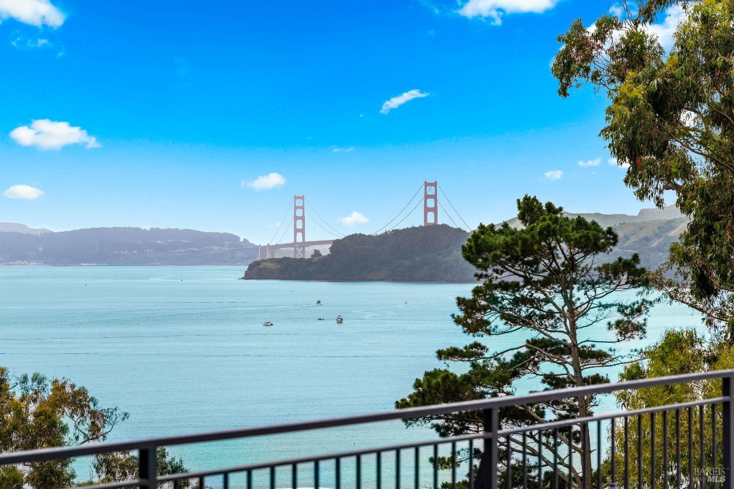 a view of a balcony with an outdoor space