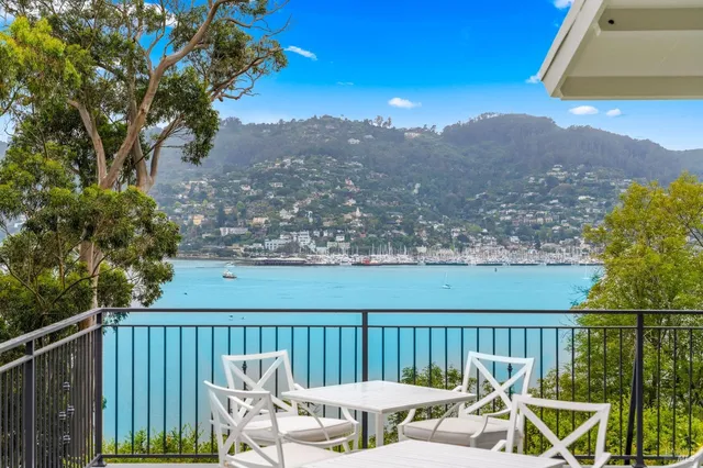 a view of a chairs on a deck