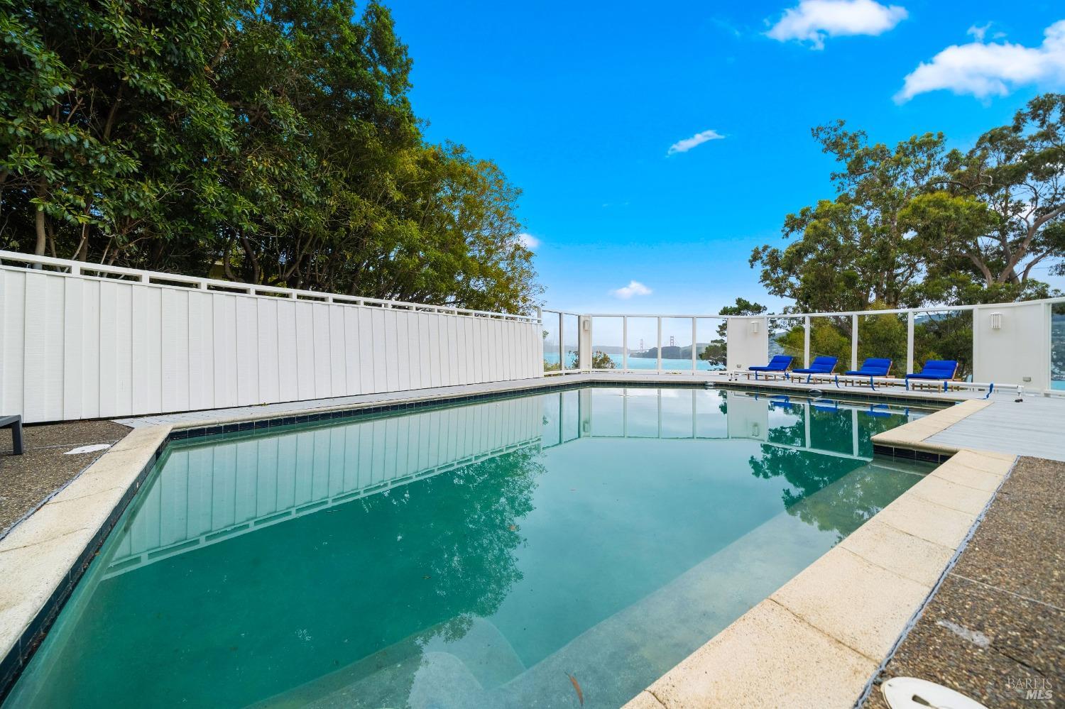 30 Eucalyptus Road Belvedere, CA 94920 - Photo 40 of 46 a view of swimming pool with a back yard