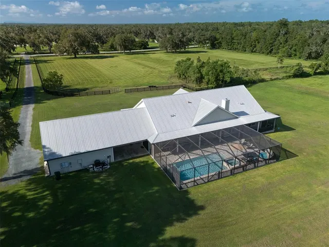 an aerial view of a house