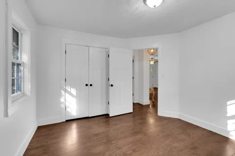 a view of backyard with green space