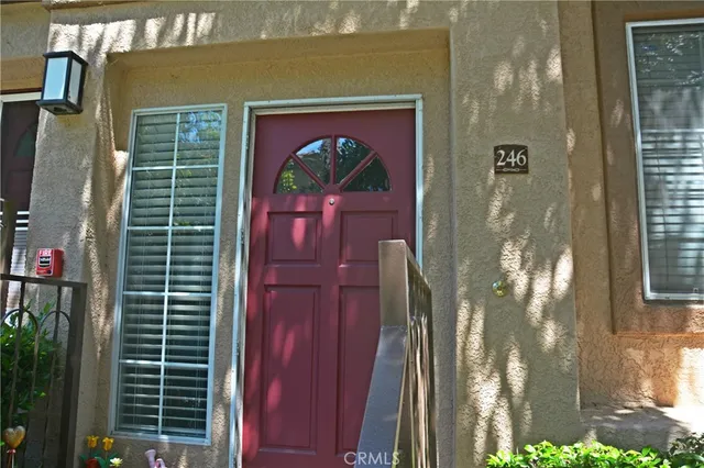 a view of a door of a house