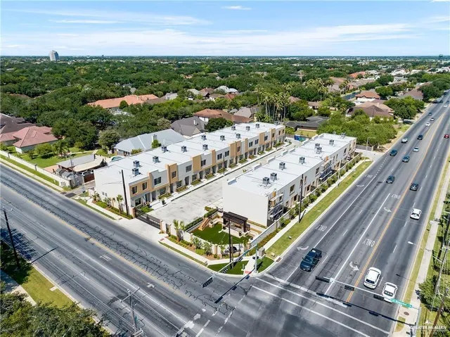 an aerial view of a city