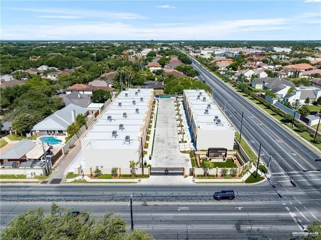 an aerial view of a city
