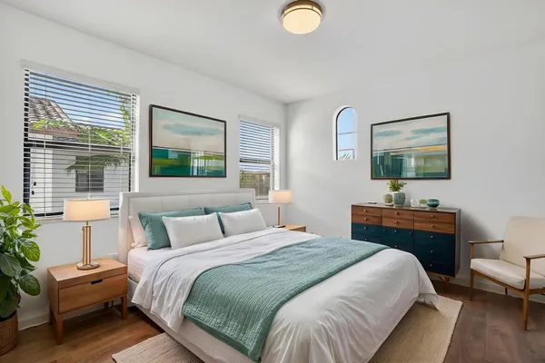 an aerial view of multiple house