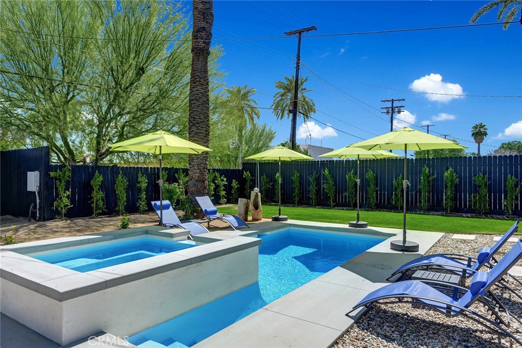 a outdoor view with a sitting space