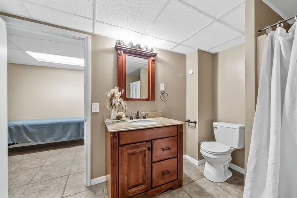 a view of a patio on the deck