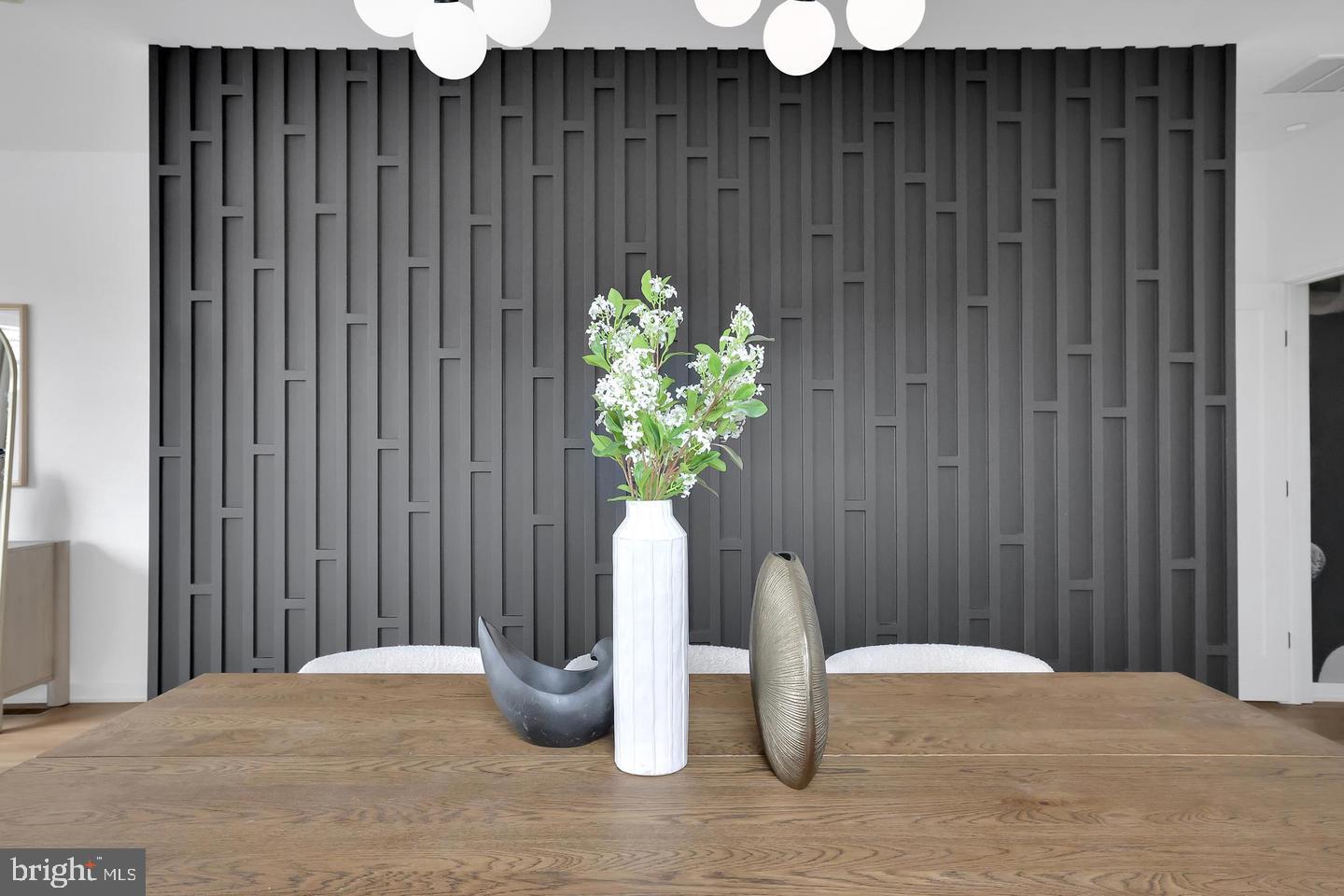 Featured Custom Panel Wall in Dining Space