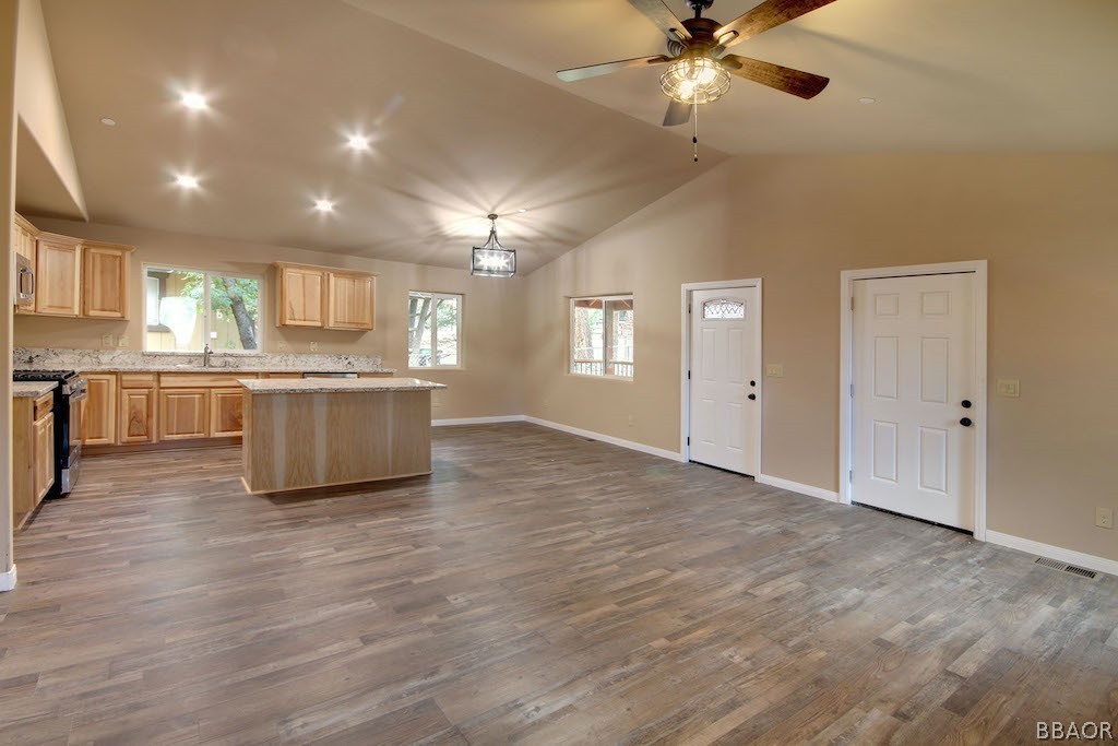 369 Riverside Avenue Sugarloaf, CA 92386 - Photo 6 of 30 a view of kitchen with sink and wooden floor