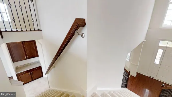 a view of a black and white wall