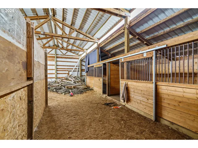 a view of an room with wooden walls