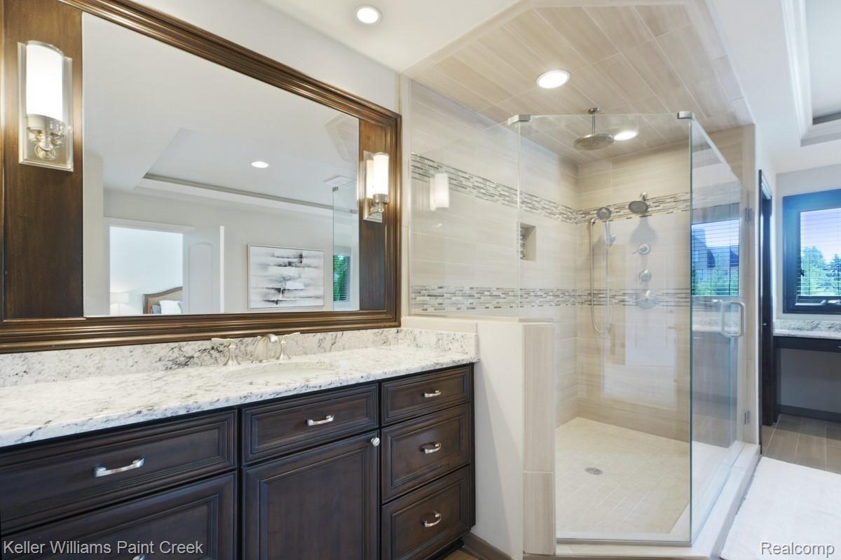 2777 South Addison Circle Rochester, MI 48306 - Photo 52 of 85 Rich Wood in Dual Vanities & Huge 2-Person Shower