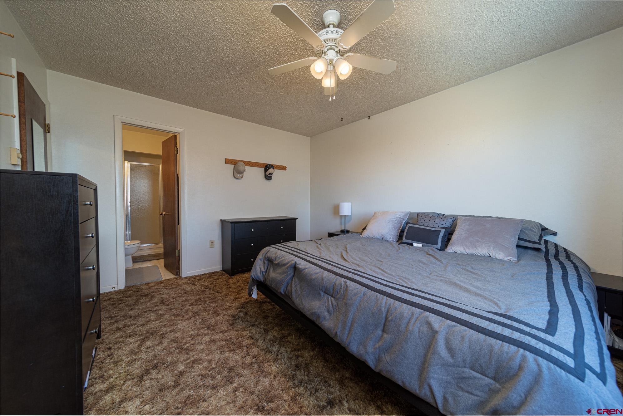 11500 6250th Road Montrose, CO 81401 - Photo 16 of 35 a bedroom with a bed and a chandelier