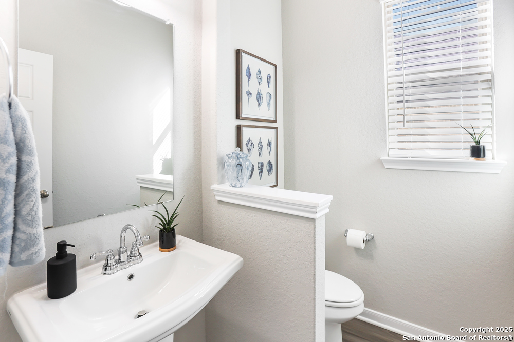 315 Canton Chase Cibolo, TX 78108 - Photo 23 of 36 a bathroom with a sink a toilet and mirror
