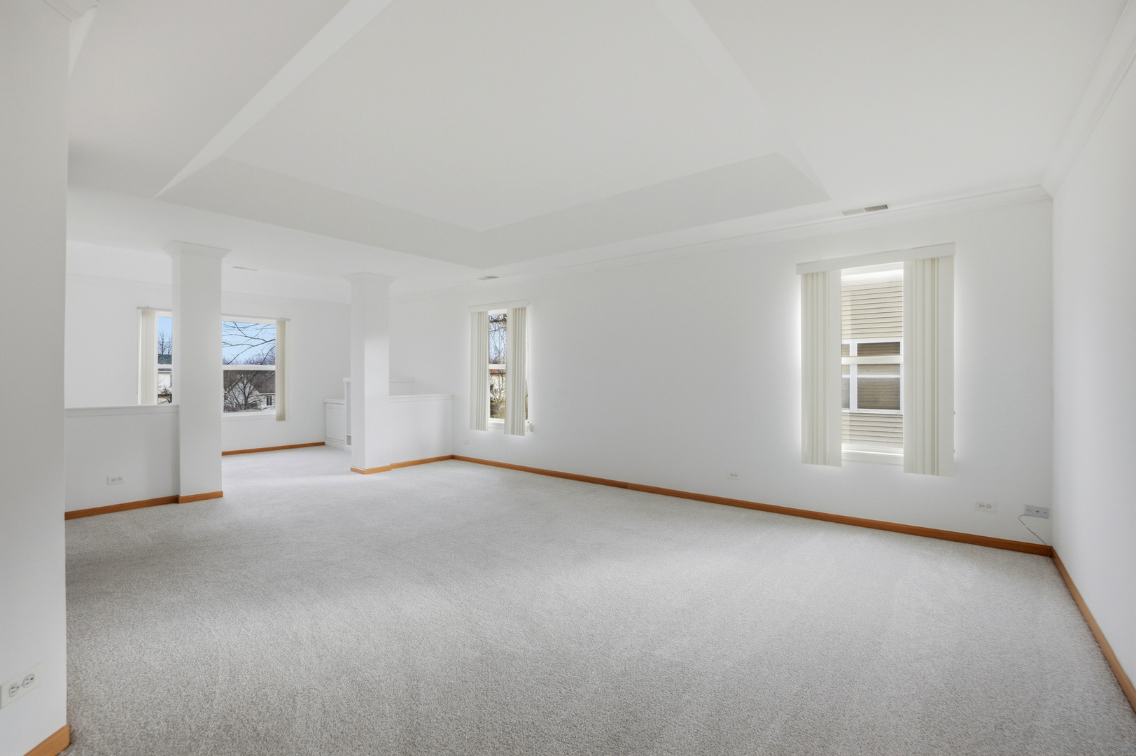 2812 Stuart Kaplan Court Aurora, IL 60503 - Photo 15 of 34 a view of a big room with windows and chandelier fan