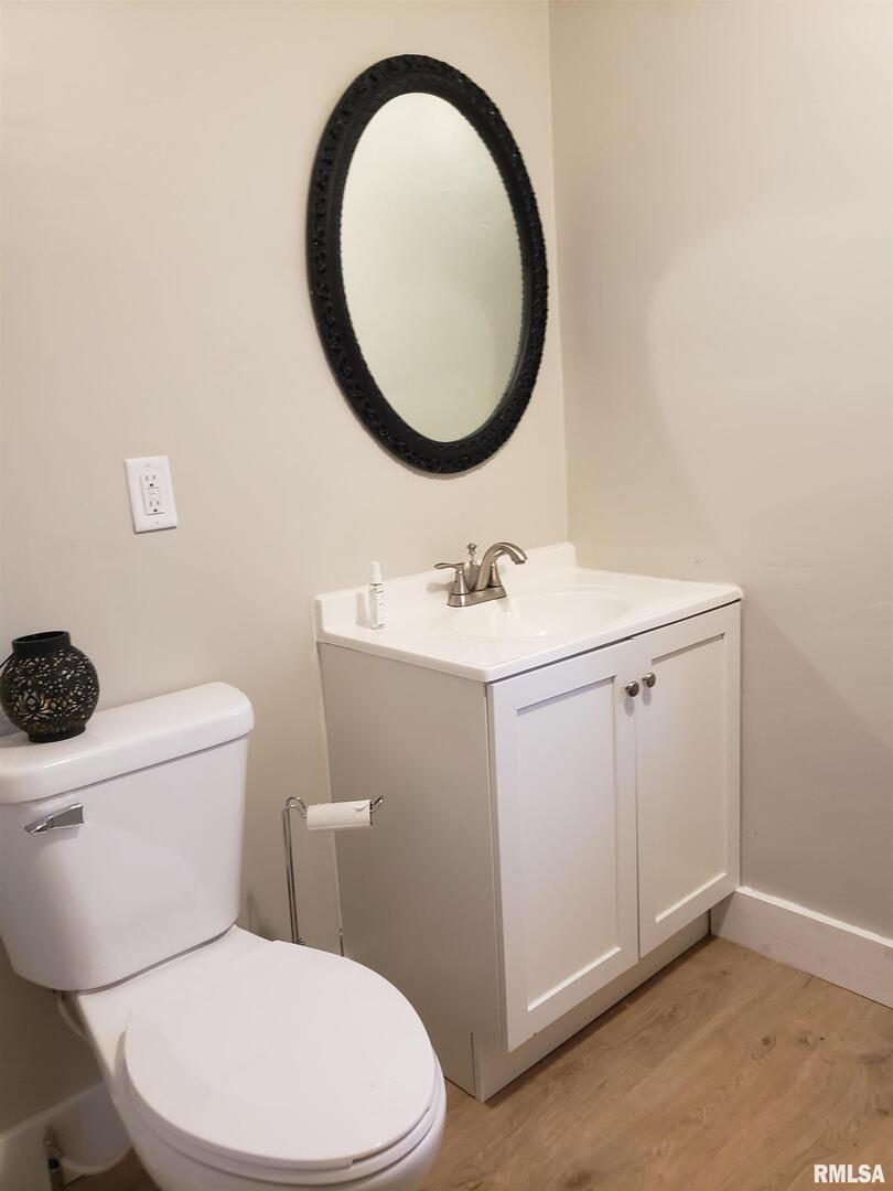 212 44th Street Moline, IL 61265 - Photo 6 of 23 a bathroom with a sink a toilet and a mirror