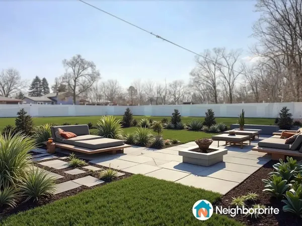 a outdoor living space with furniture and garden view