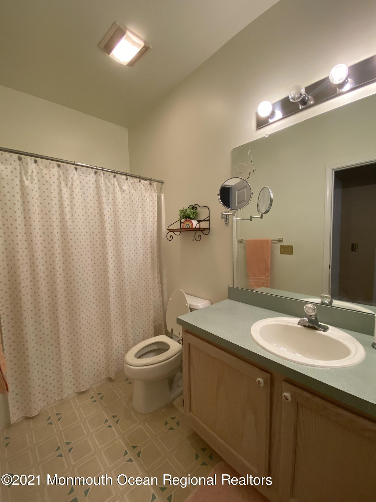 47 Sandpiper Road Barnegat, NJ 08005 - Photo 14 of 15 a bathroom with a sink a toilet a mirror and a shower
