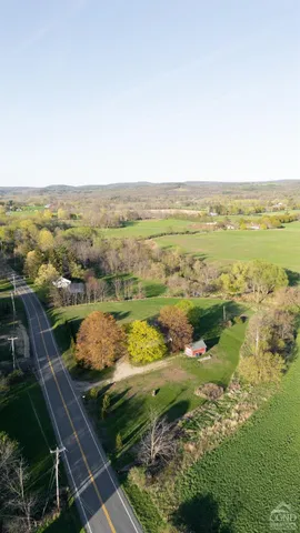 a view of a lake with a city