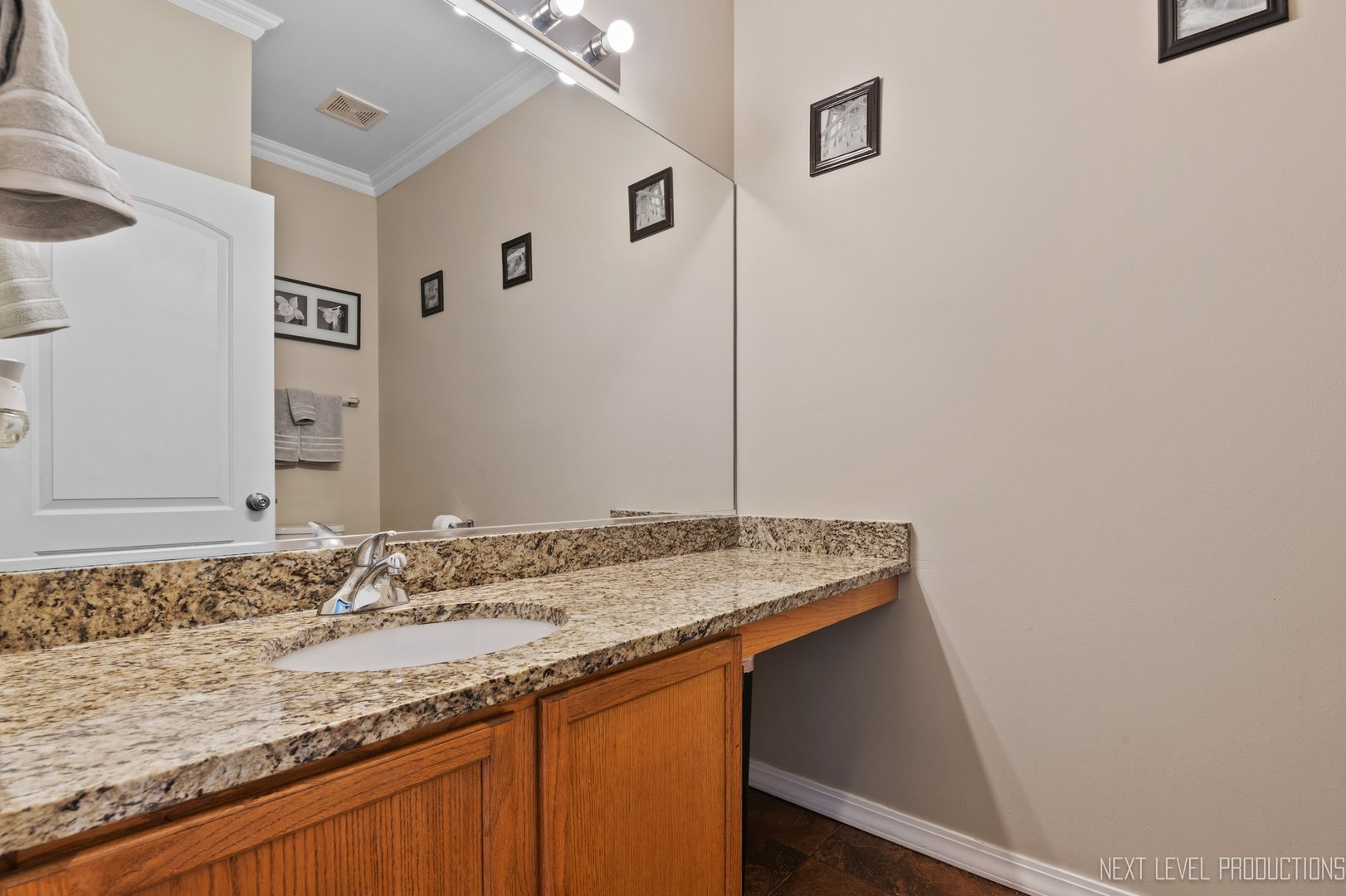 1683 Kautz Road Aurora, IL 60504 - Photo 12 of 26 a bathroom with a granite countertop sink and a mirror