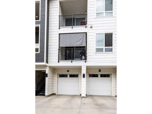 a front view of a building with street