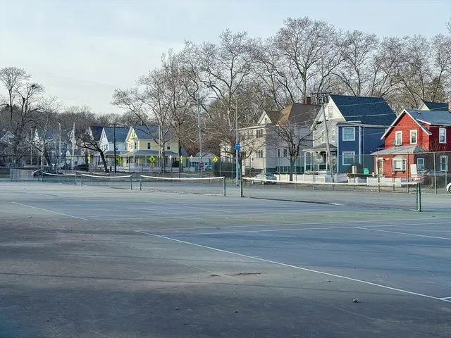 a view of street with houses