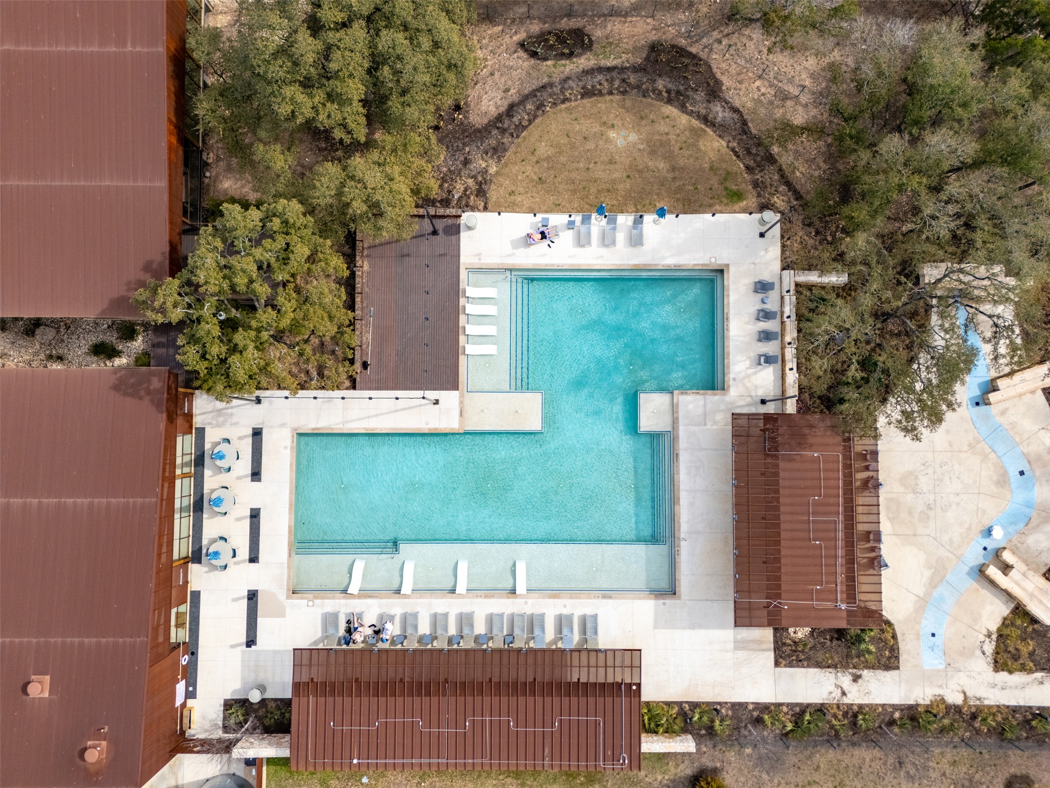 233 Arrowhead Mound Road Georgetown, TX 78628 - Photo 33 of 40 Aerial view of a pool