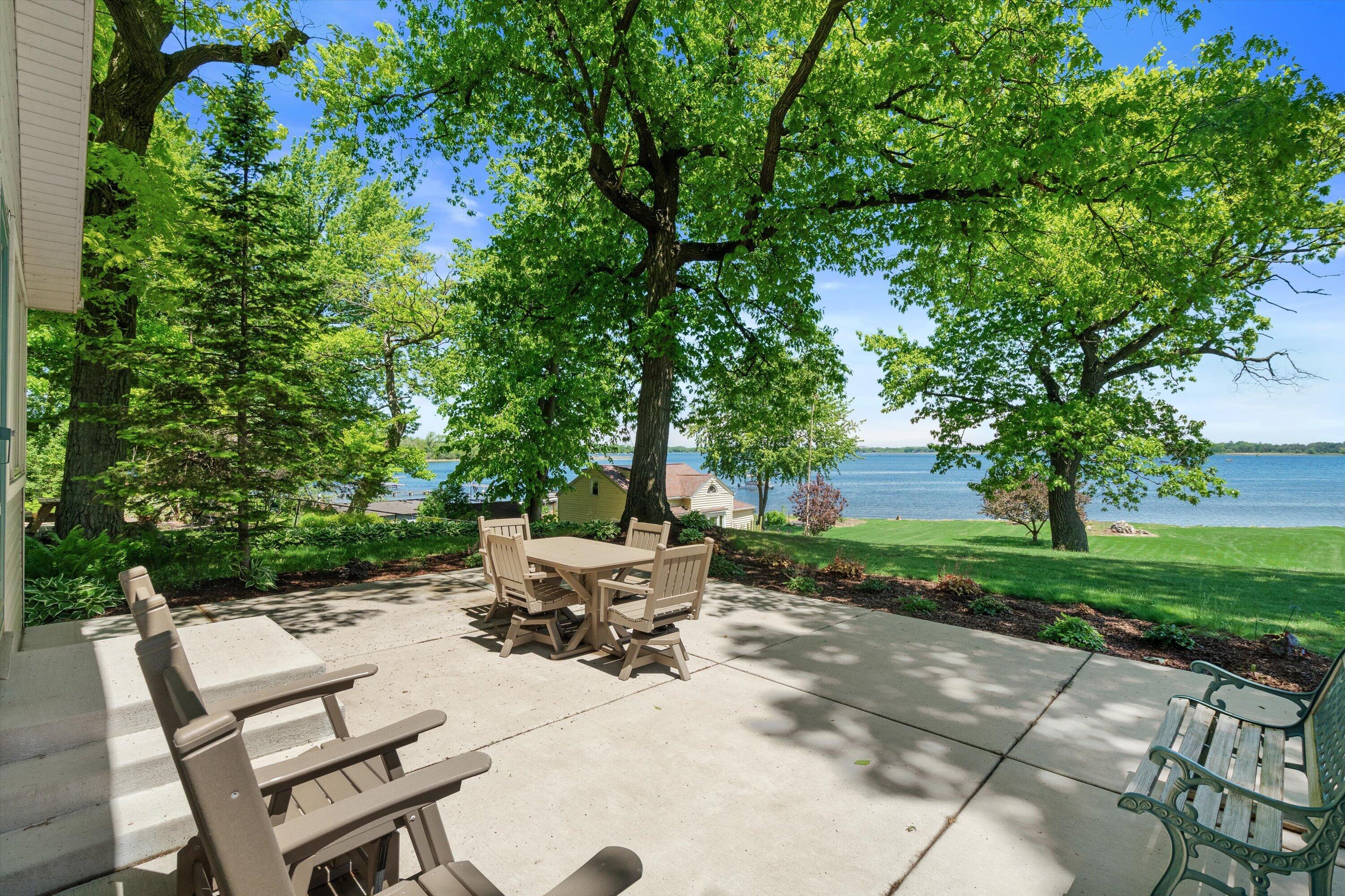 7301 West Wind Lake Road Norway, WI 53185 - Photo 47 of 58 Patio Facing the Lake!