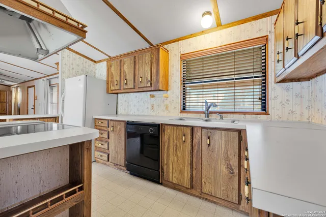 a front view of a building with a traffic signal