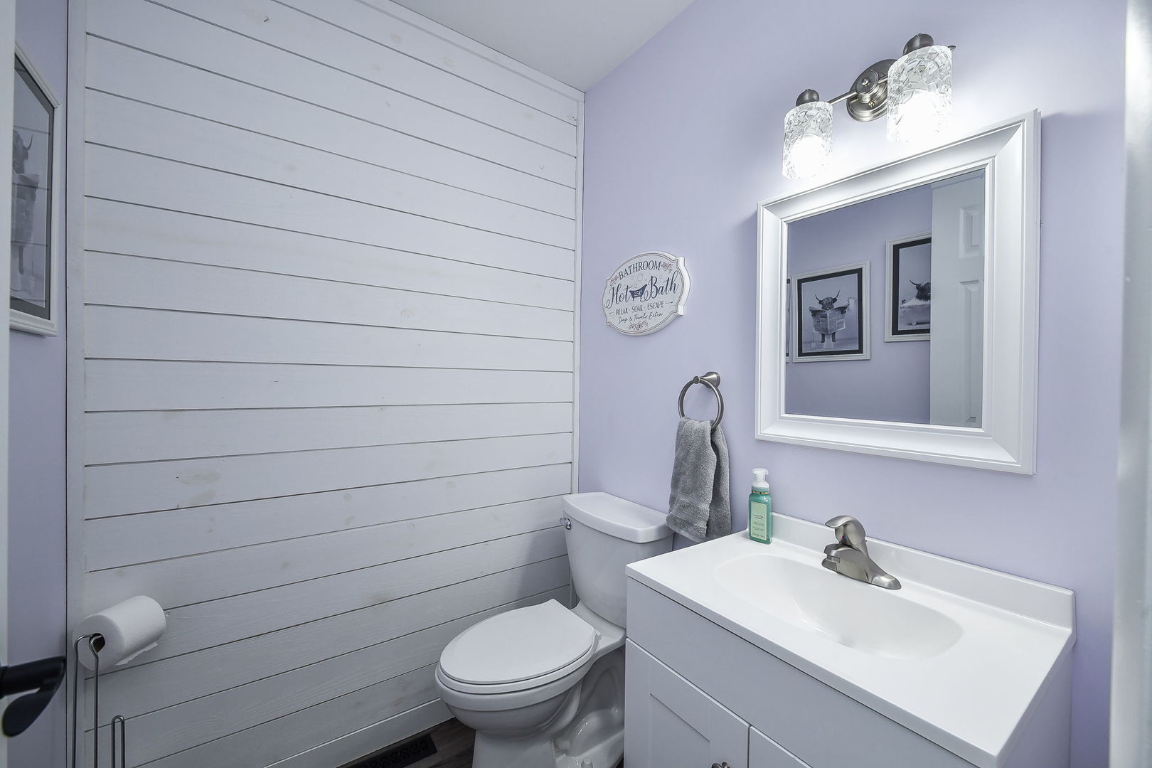 327 South Jackson Street Batavia, IL 60510 - Photo 9 of 14 a bathroom with a toilet sink vanity and mirror