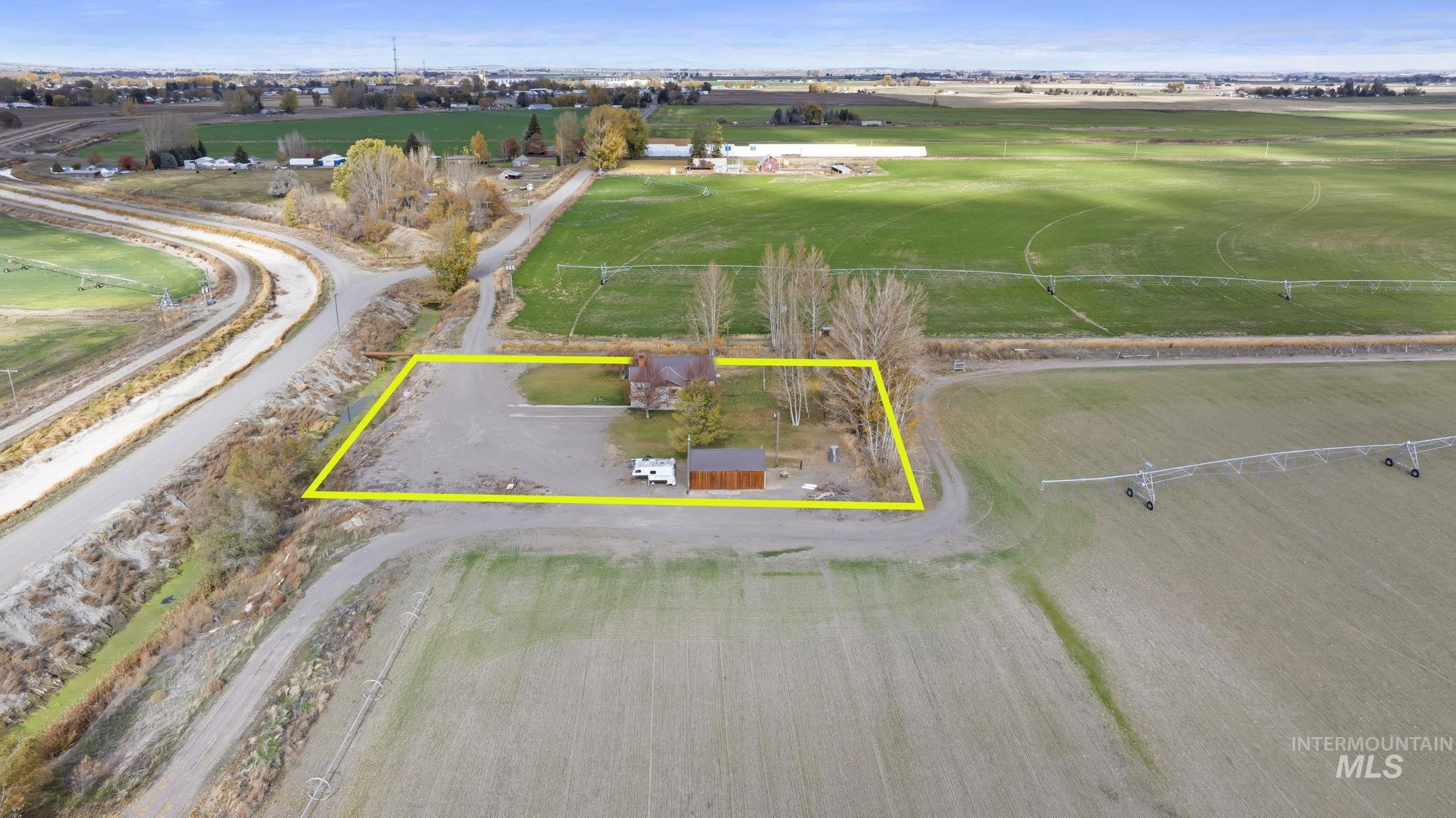 128 South 100 East Rupert, ID 83350 - Photo 43 of 44 Aerial view of property's location with property boundaries highlighted