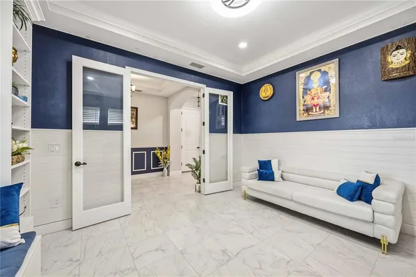a kitchen with stainless steel appliances lots of counter top space