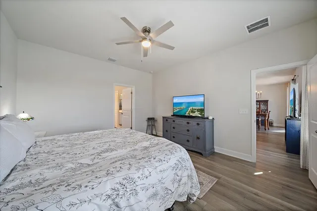 a outdoor space with lots of tables and chairs