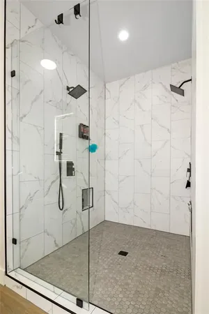 a bathroom with a shower