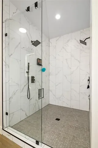 a bathroom with a shower