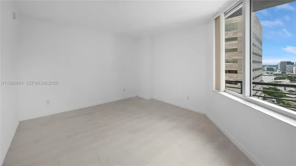 a view of a balcony from a window