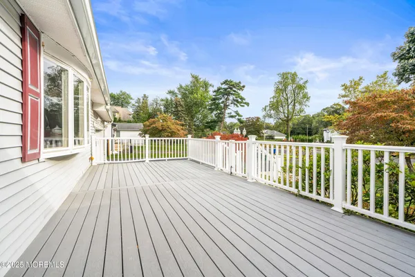 a view of a wooden deck