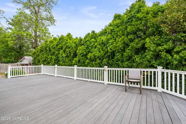 a view of a wooden deck