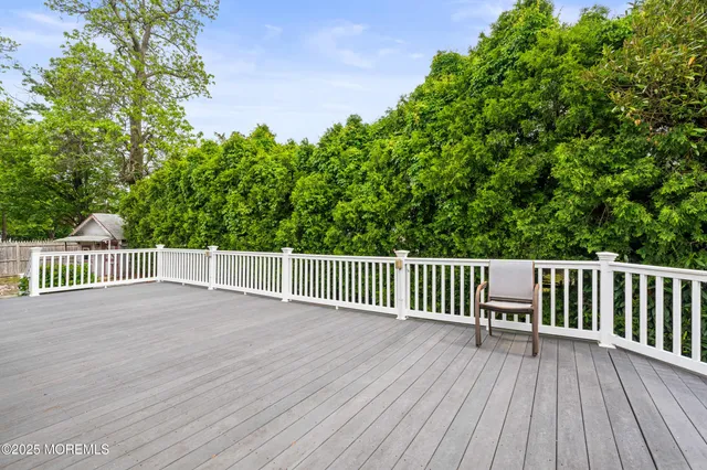 a view of a wooden deck
