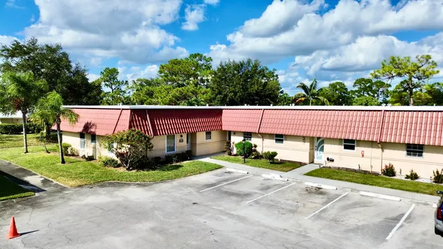 a view of a patio with a yard