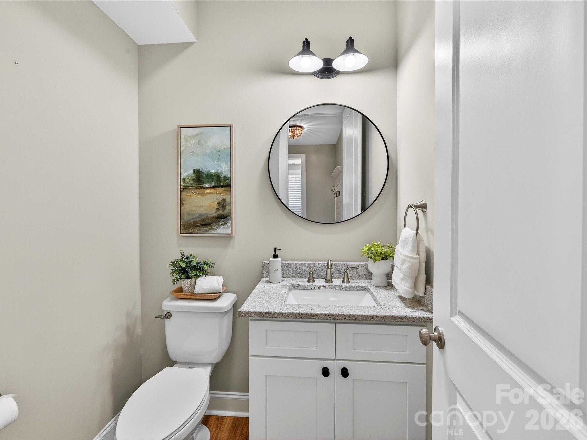 215 Lone Pine Road Statesville, NC 28625 - Photo 18 of 30 a bathroom with a toilet a sink and a mirror