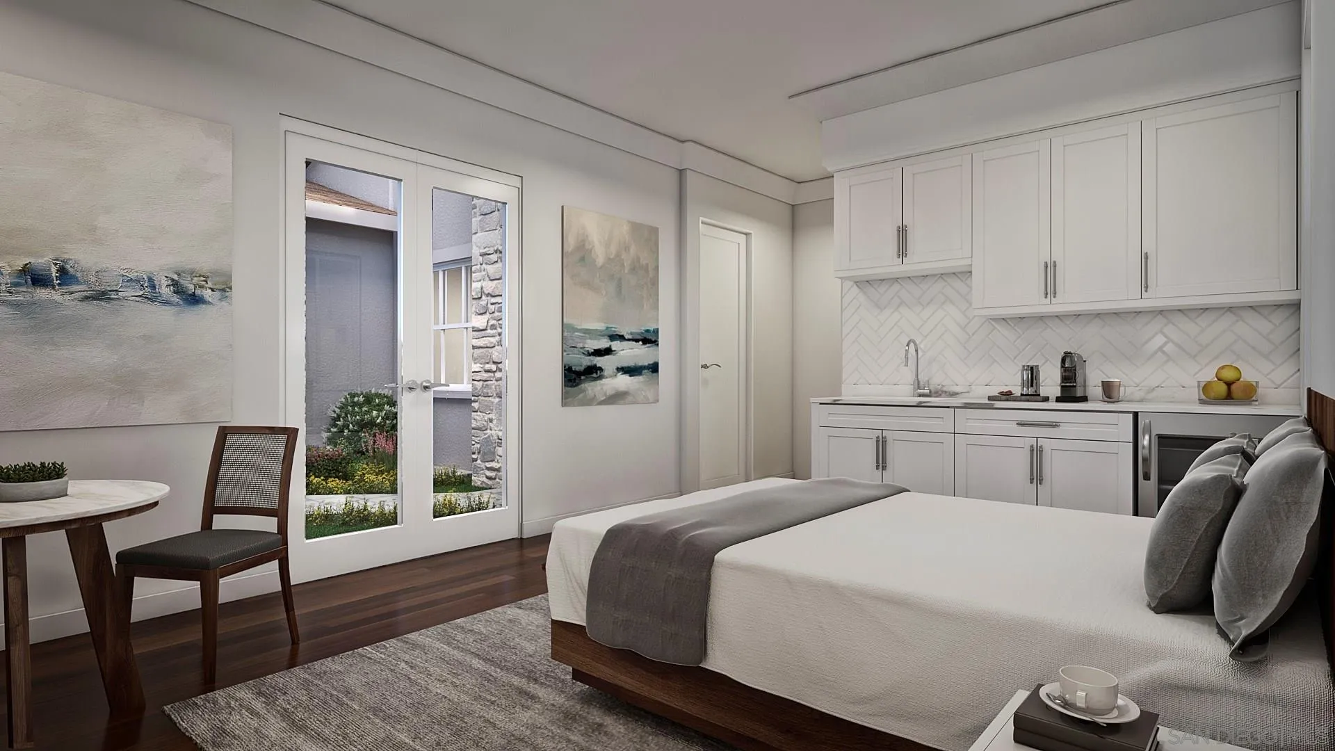 8304 The Grant Place Bonita, CA 91902 - Photo 5 of 7 a bedroom with a bed and a table in it