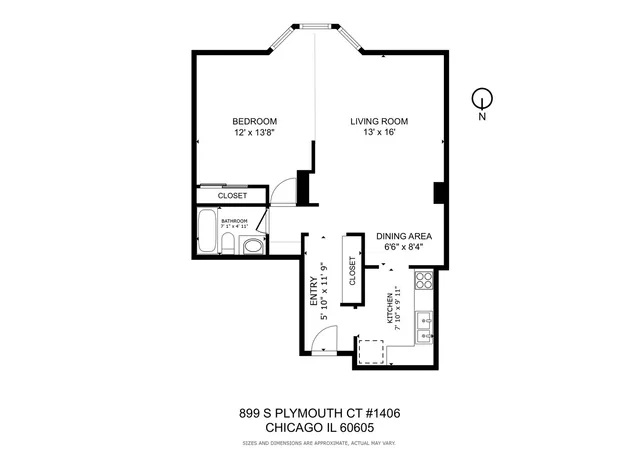 $210,000 | 899 South Plymouth Court, Unit 1406, Chicago, IL 60605