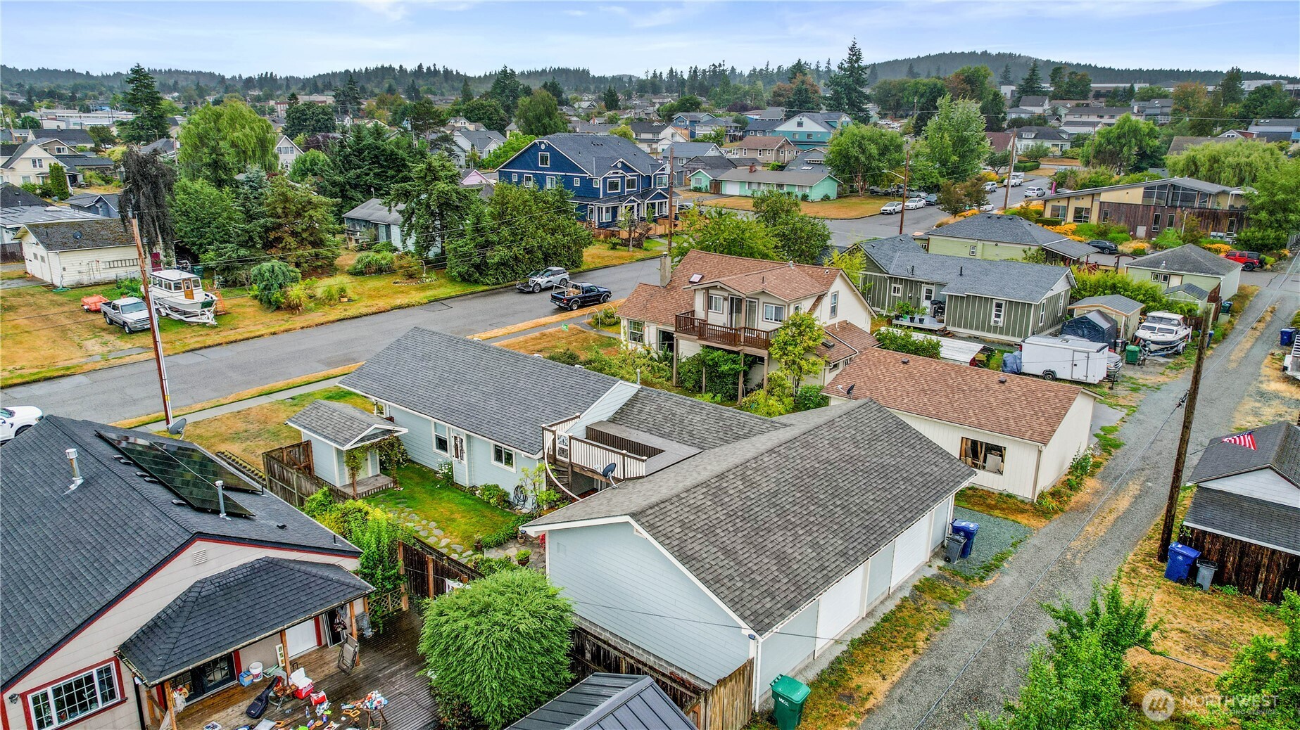 1108 18th Street Anacortes, WA 98221 - Photo 31 of 37 an aerial view of residential houses with outdoor space
