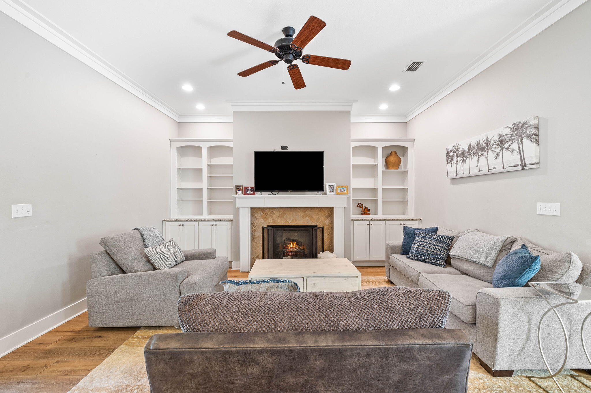 144 Preston Path Santa Rosa Beach, FL 32459 - Photo 28 of 60 a living room with furniture a fireplace and a flat screen tv